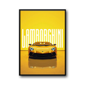 Plakat supercar samochód sportowy – dekoracja ścienna Żółty