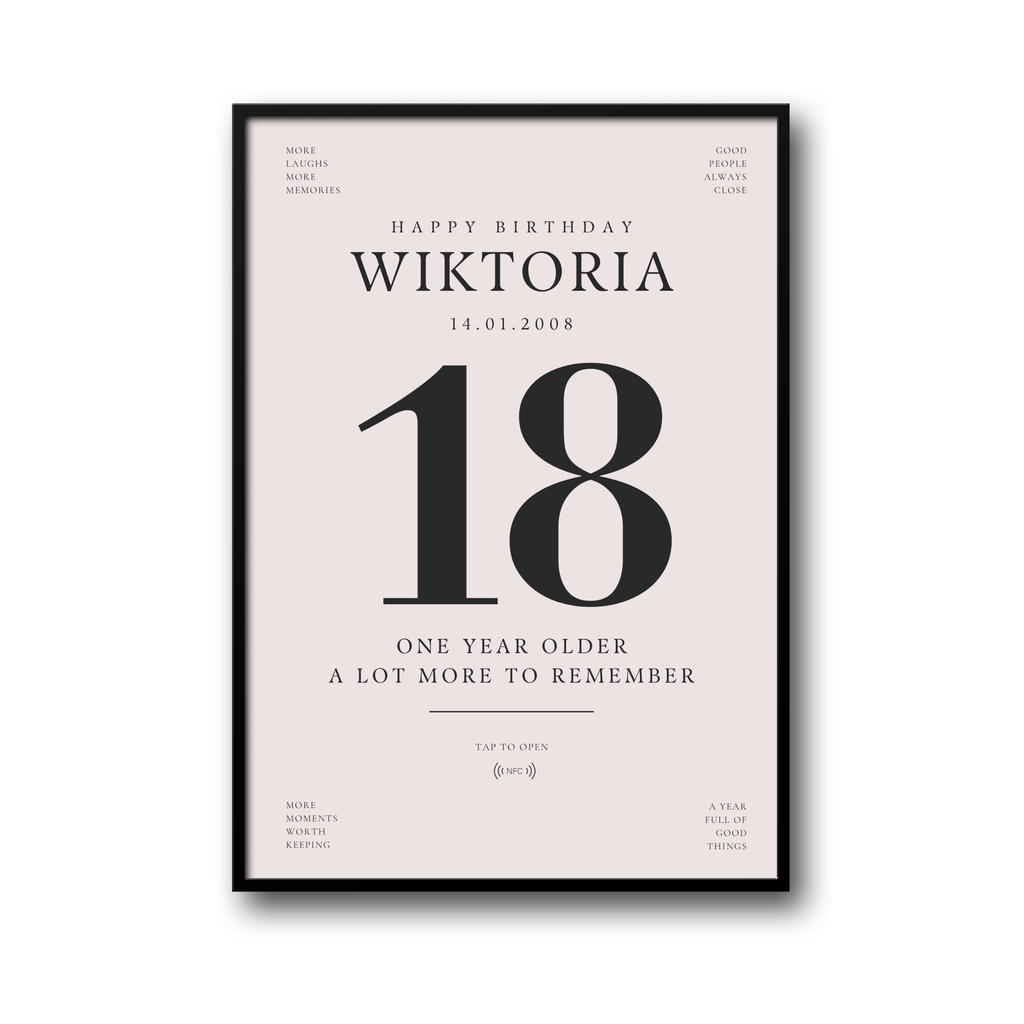 Personalizowany Plakat Urodzinowy z NFC – Wyjątkowy Prezent na Urodziny