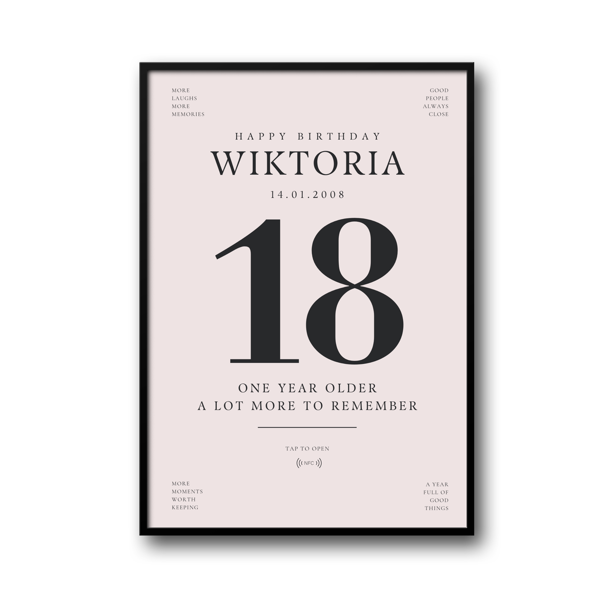 Personalizowany Plakat Urodzinowy z NFC – Wyjątkowy Prezent na Urodziny
