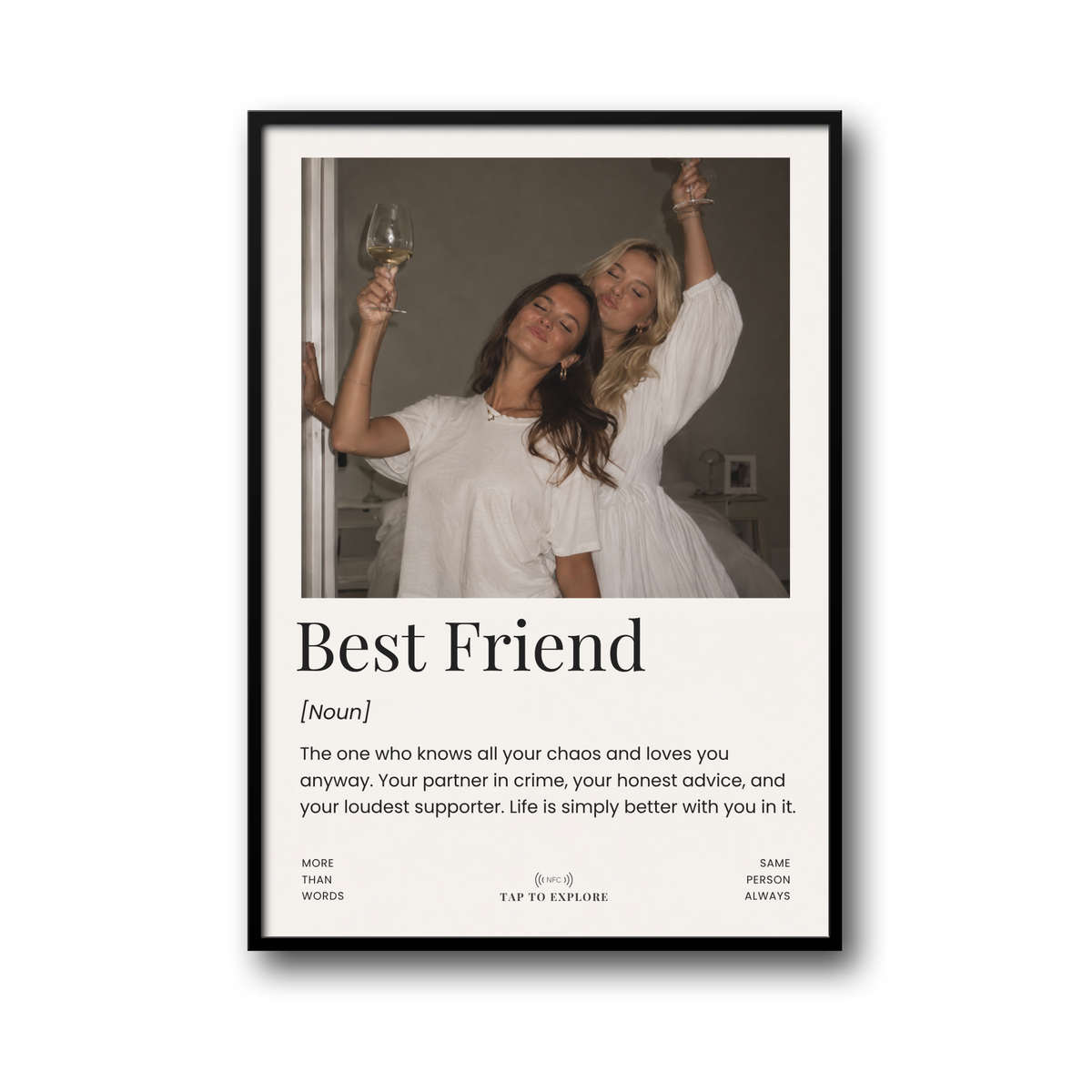 Plakat dla Przyjaciela „Best Friend” z NFC – Personalizowany Prezent