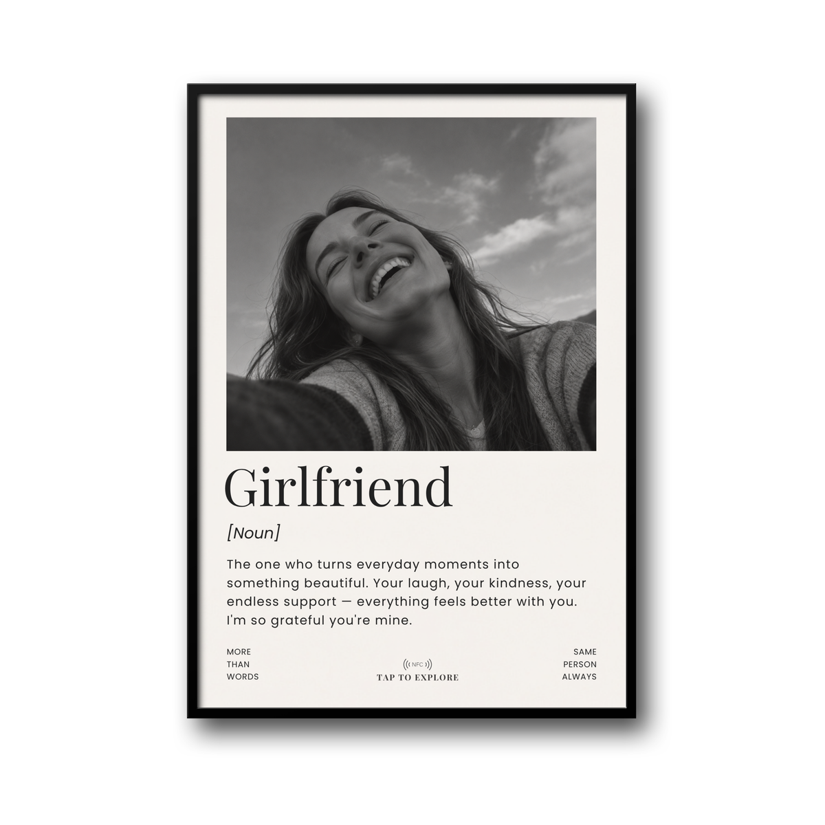 Plakat dla Dziewczyny „Girlfriend” z NFC – Personalizowany Prezent