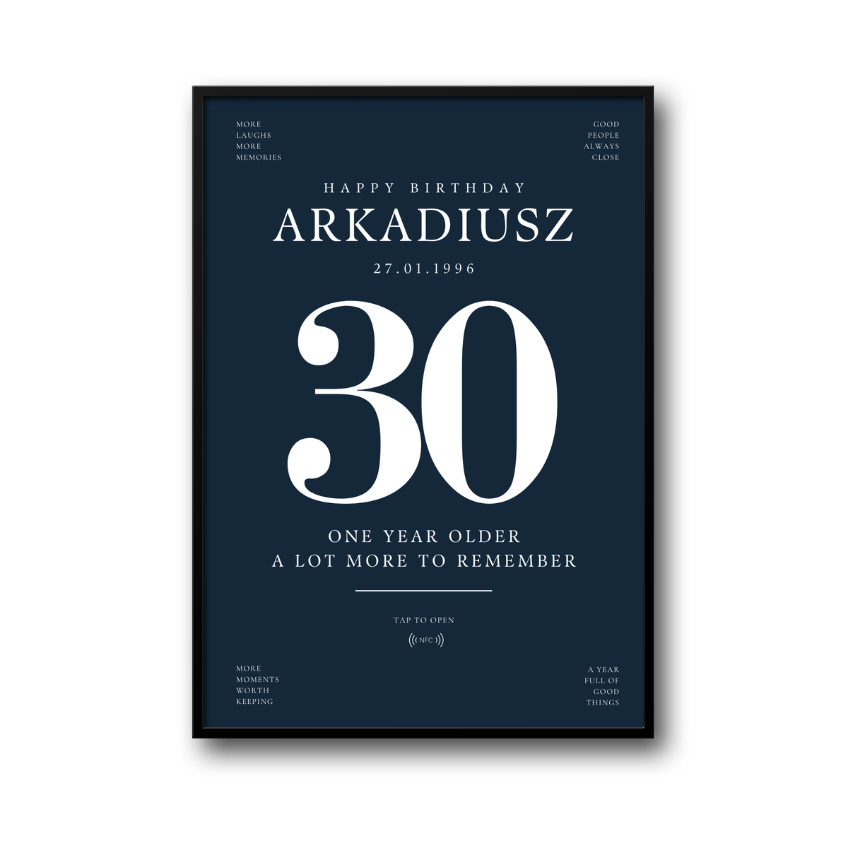 Personalizowany Plakat Urodzinowy z NFC – Wyjątkowy Prezent na Urodziny