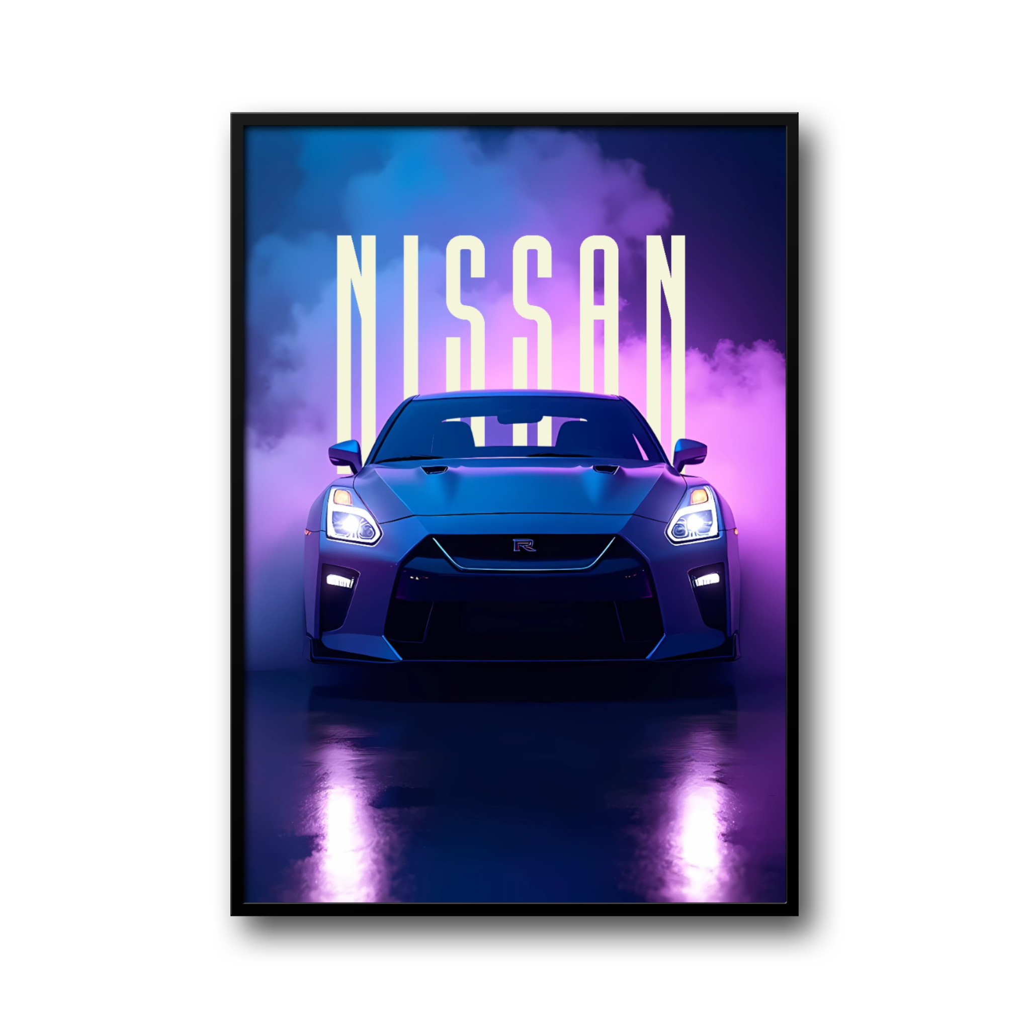Plakat auto sportowe neon – styl JDM, nowoczesny design, dynamiczna dekoracja ścienna