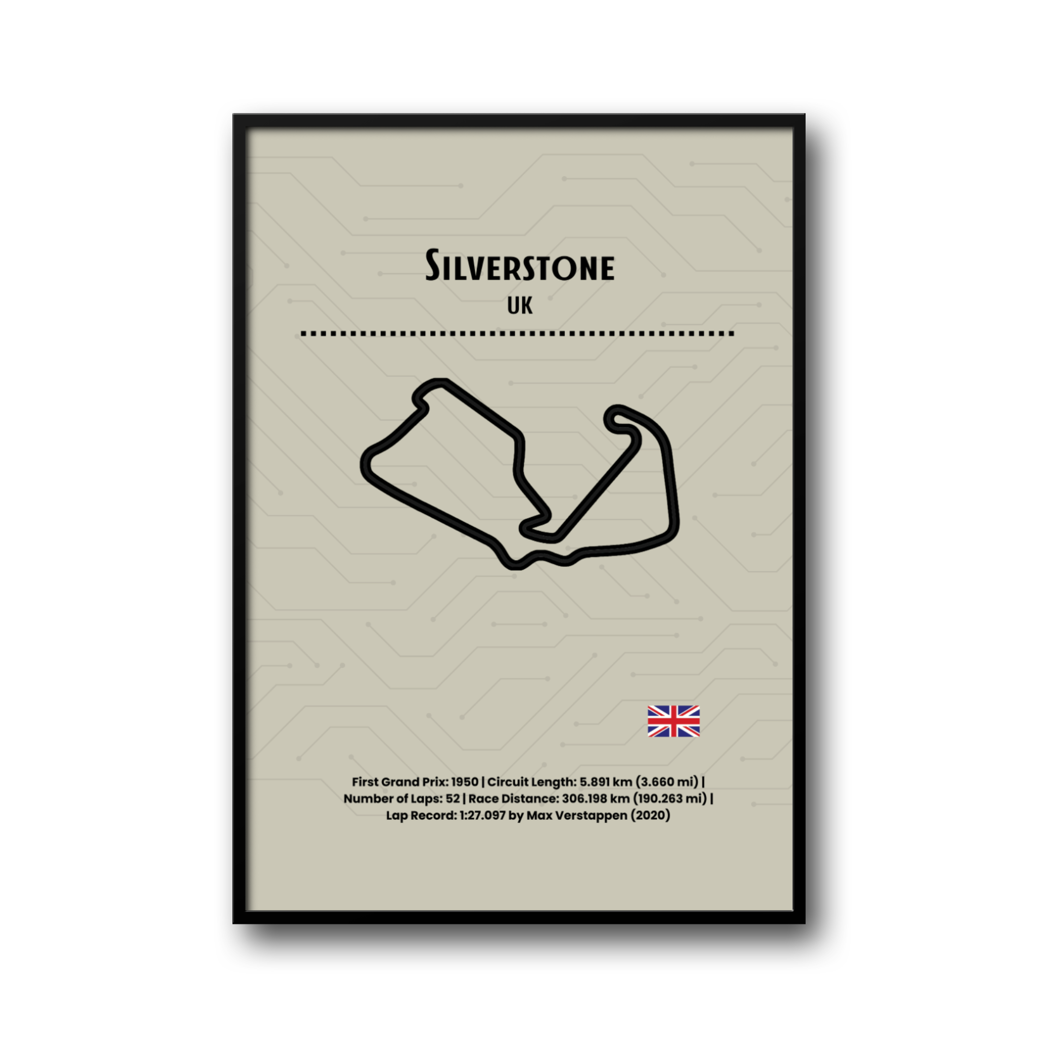 Plakat Silverstone F1 – Tor Wyścigowy Wielka Brytania | Formula 1 Poster | Dekoracja Ścienna